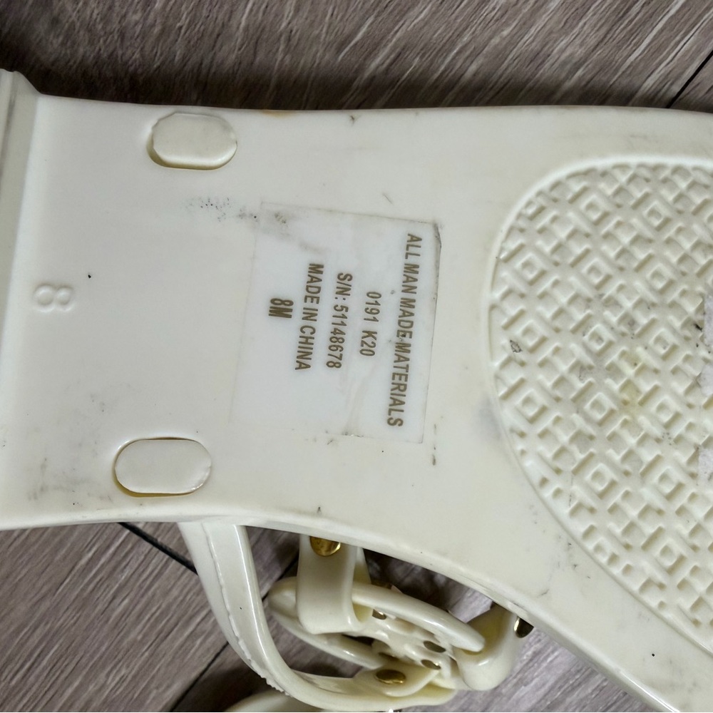 Tory Burch Miller Jelly Sandals Ivory | Gold Logo | Size 8 - Picture 4 of 4